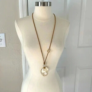 Chicos adjustable cord and acrylic necklace